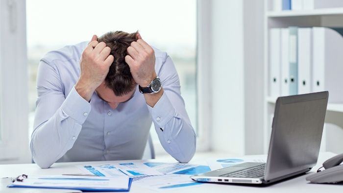 man stressed